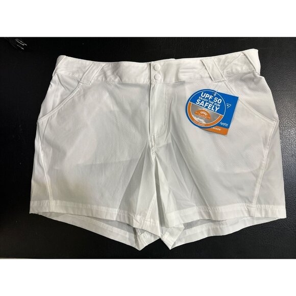 Columbia PFG Womens Coral Point III White Shorts Size 16  1884521 - Picture 1 of 11